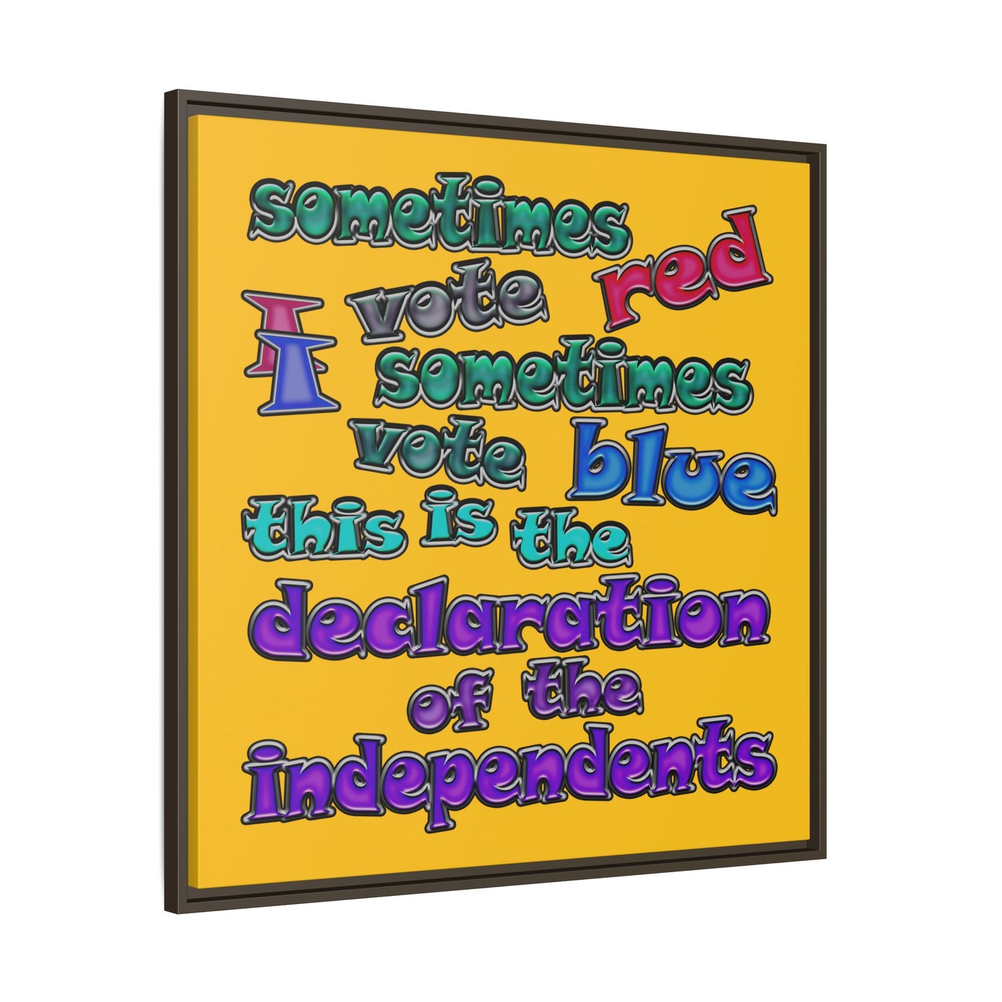 declaration of the independents - framed canvas art (yellow)