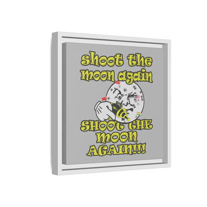 shoot the moon again - framed canvas art (light grey)
