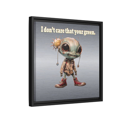 I don't care that your green - framed canvas art (brushed nickel)