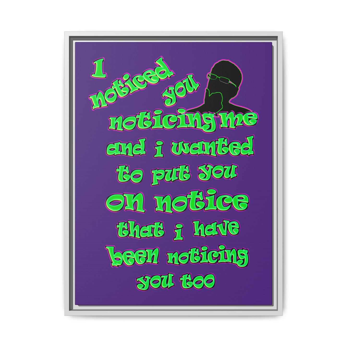 noticed you noticing - framed canvas art (purple)