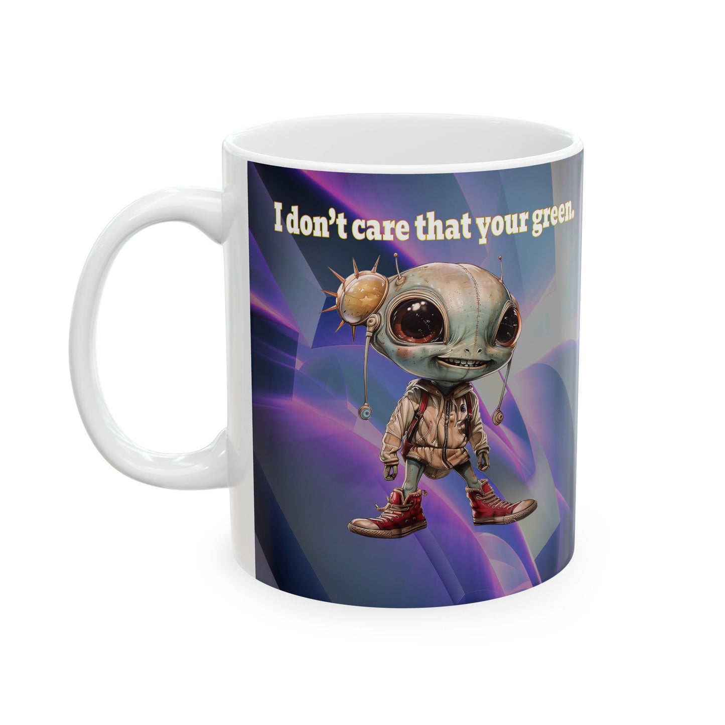 I don't care that your grey - White Mug (grey-pink wave)