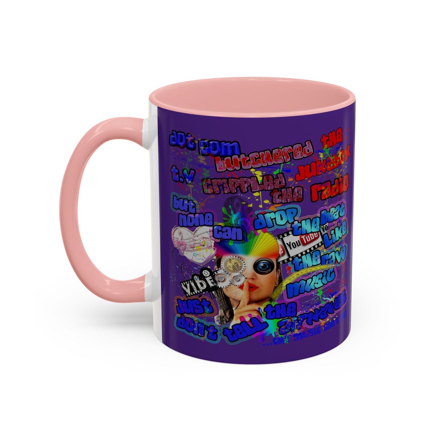 drop the beat - Accent Mug (purple)