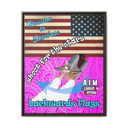 shoot for the stars - framed canvas art (pink swirl)
