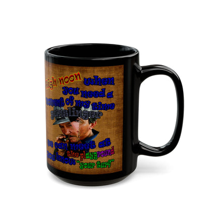 high noon - Black Mug (brown papyrus)