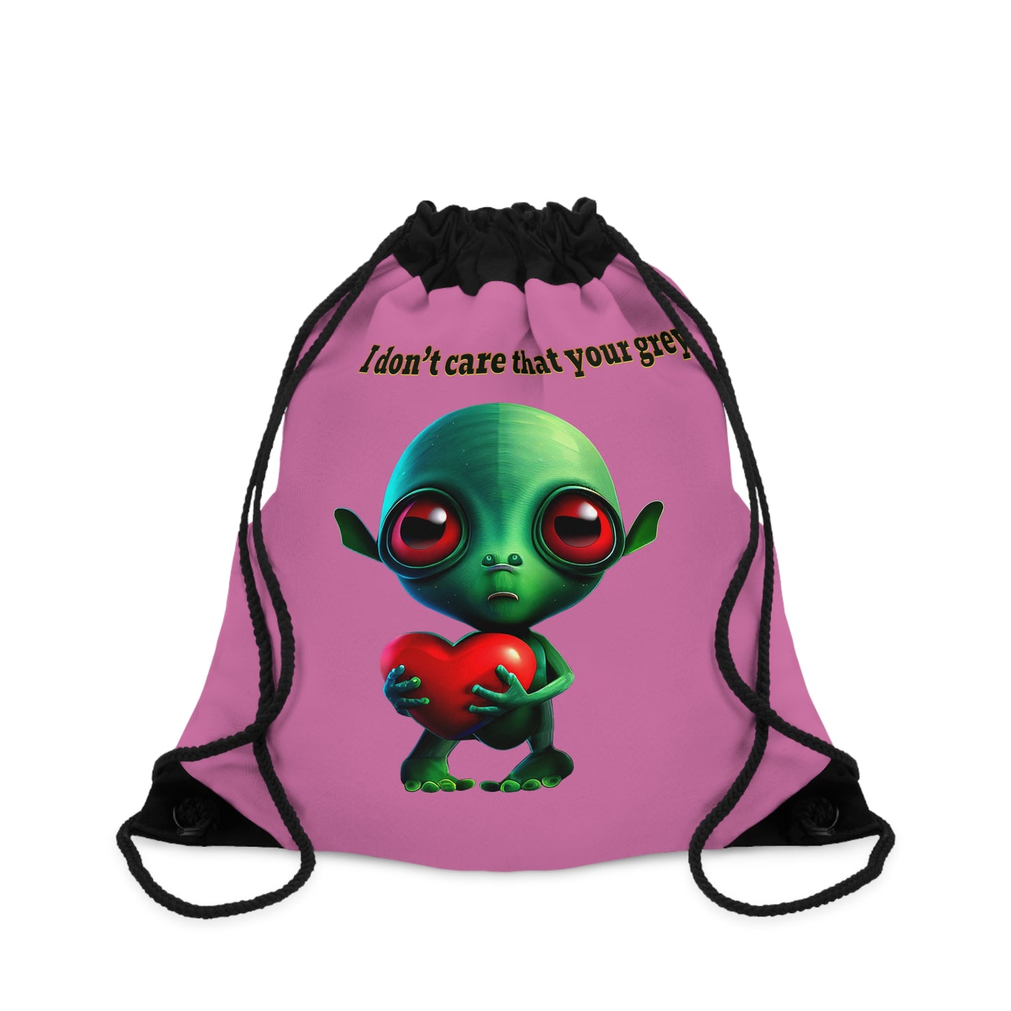 I don't care that your grey - Drawstring Bag (light pink)