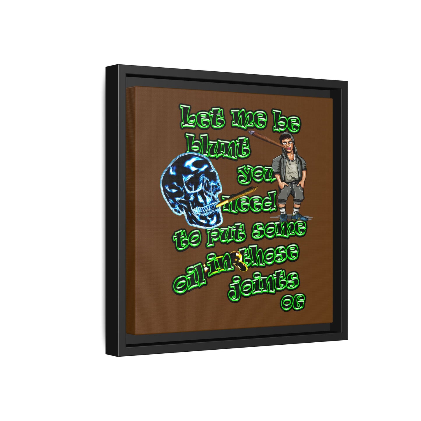 og - framed canvas art (brown)