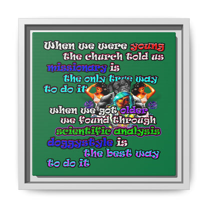 doggystyle - framed canvas art (dark green)