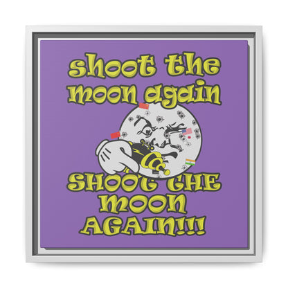 shoot the moon again - framed canvas art (light purple)