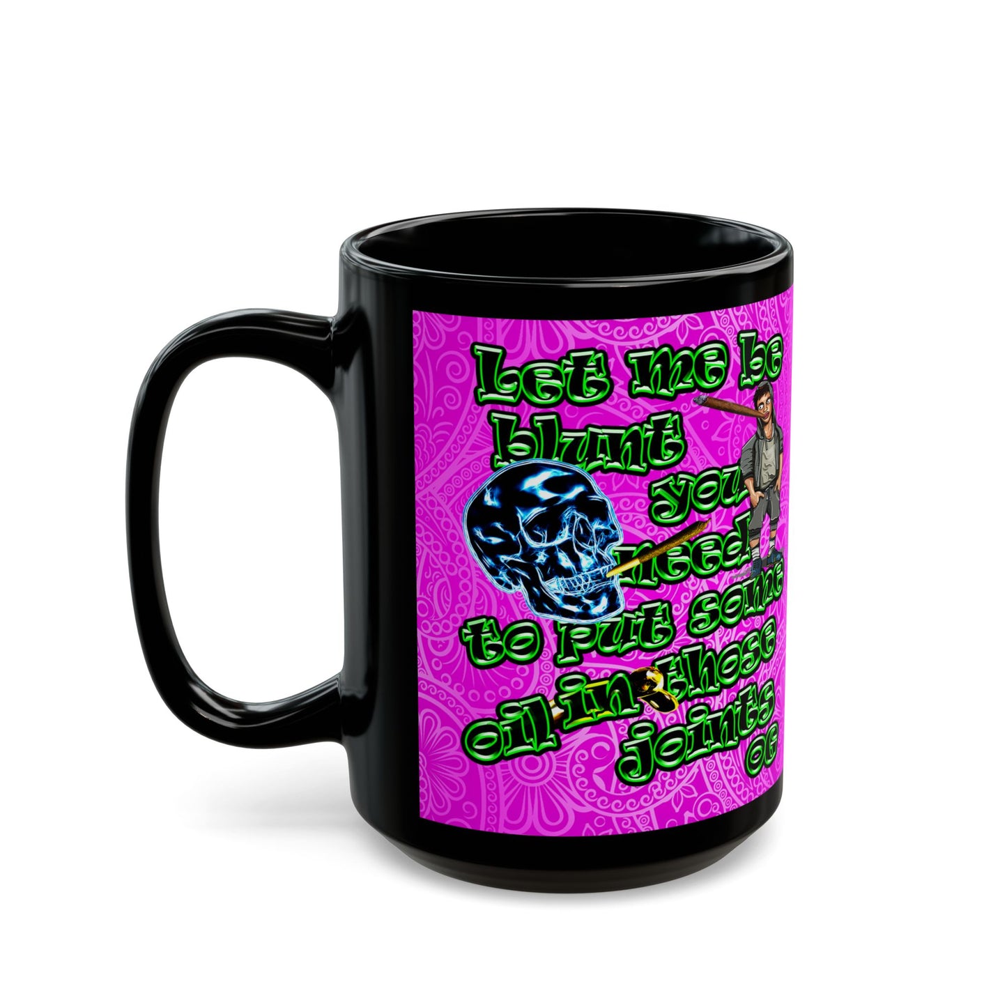 og - Black Mug (pink swirl)