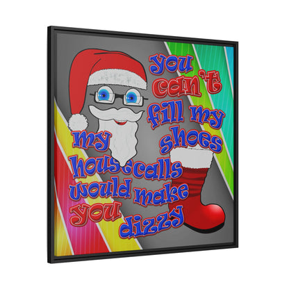 santa's shoes - framed canvas art (rainbow split)