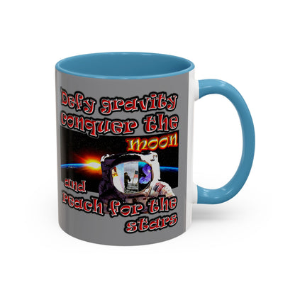 defy conquer reach - Accent Mug (grey)