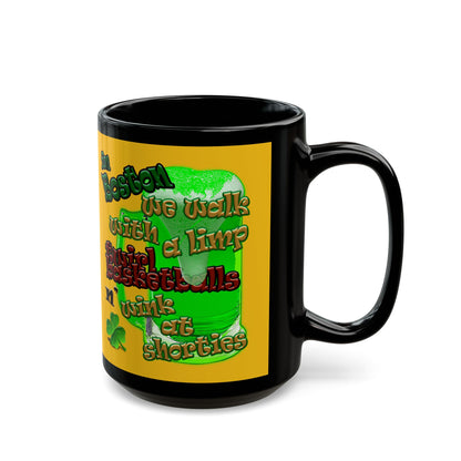 celtics logo - Black Mug (yellow)