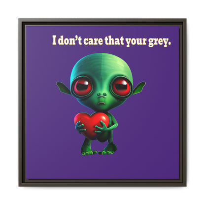 I don't care that your grey - framed canvas art (purple)
