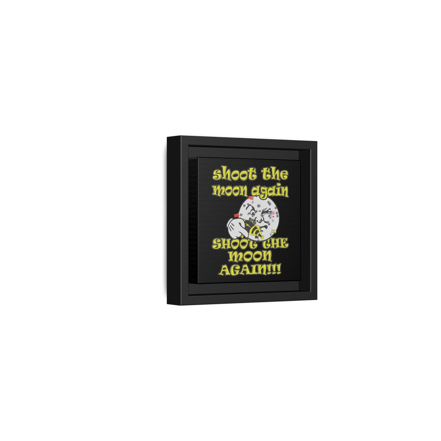 shoot the moon again - framed canvas art (black)