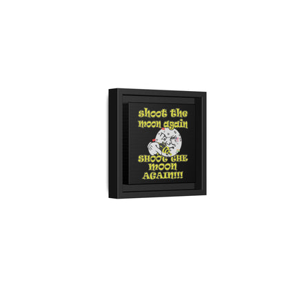 shoot the moon again - framed canvas art (black)