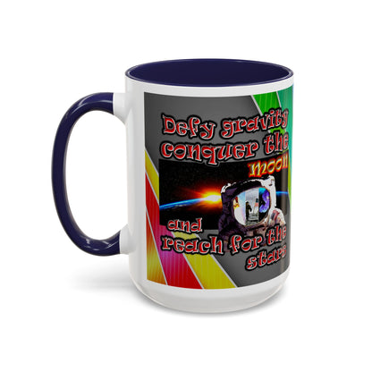 defy conquer reach - Accent Mug (rainbow split)
