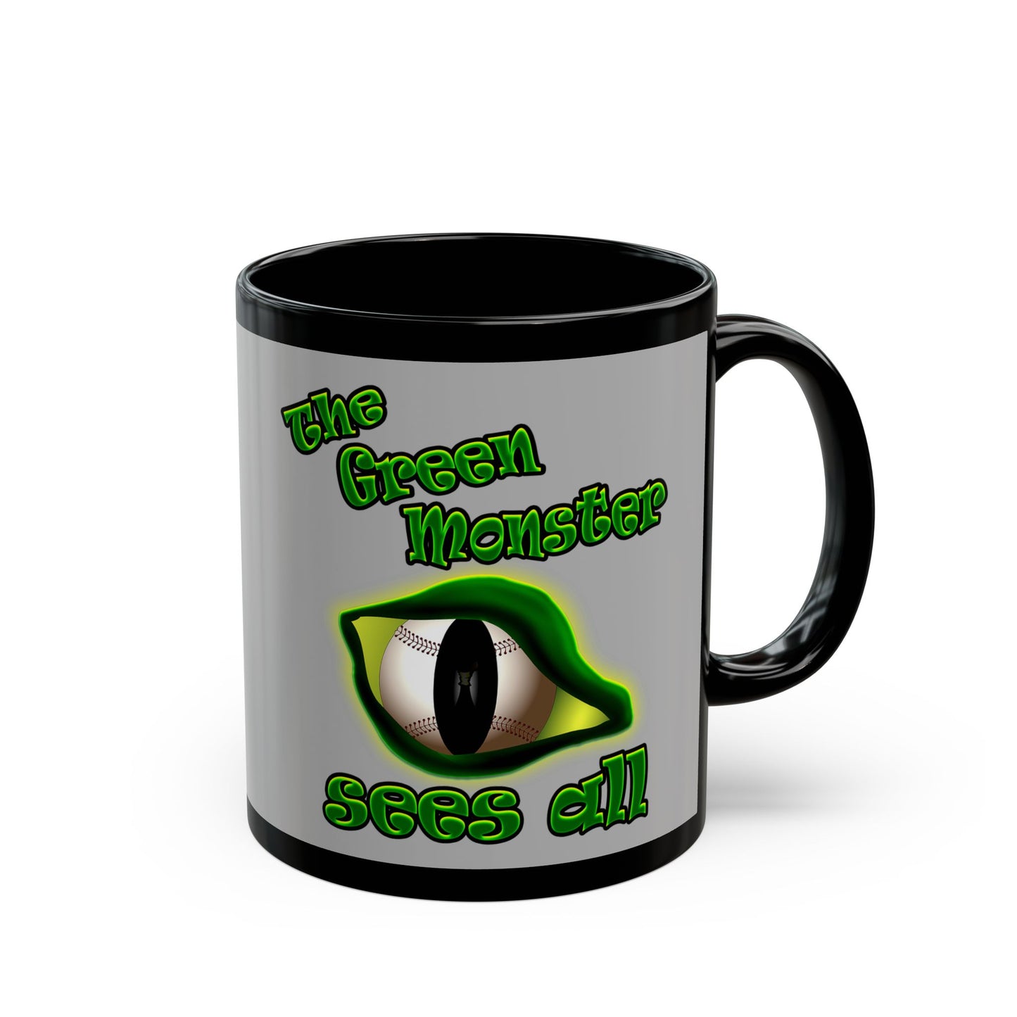green monster - Black Mug (light grey)