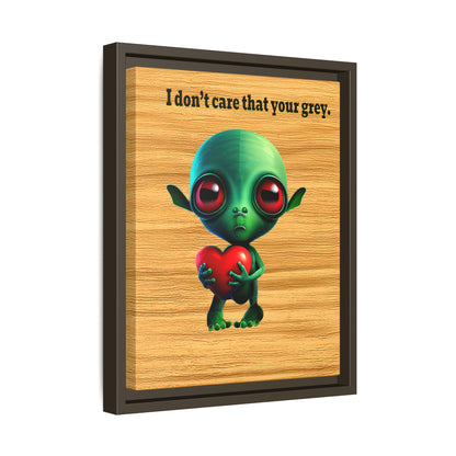 I don't care that your grey - framed canvas art (butterscotch wood finish)