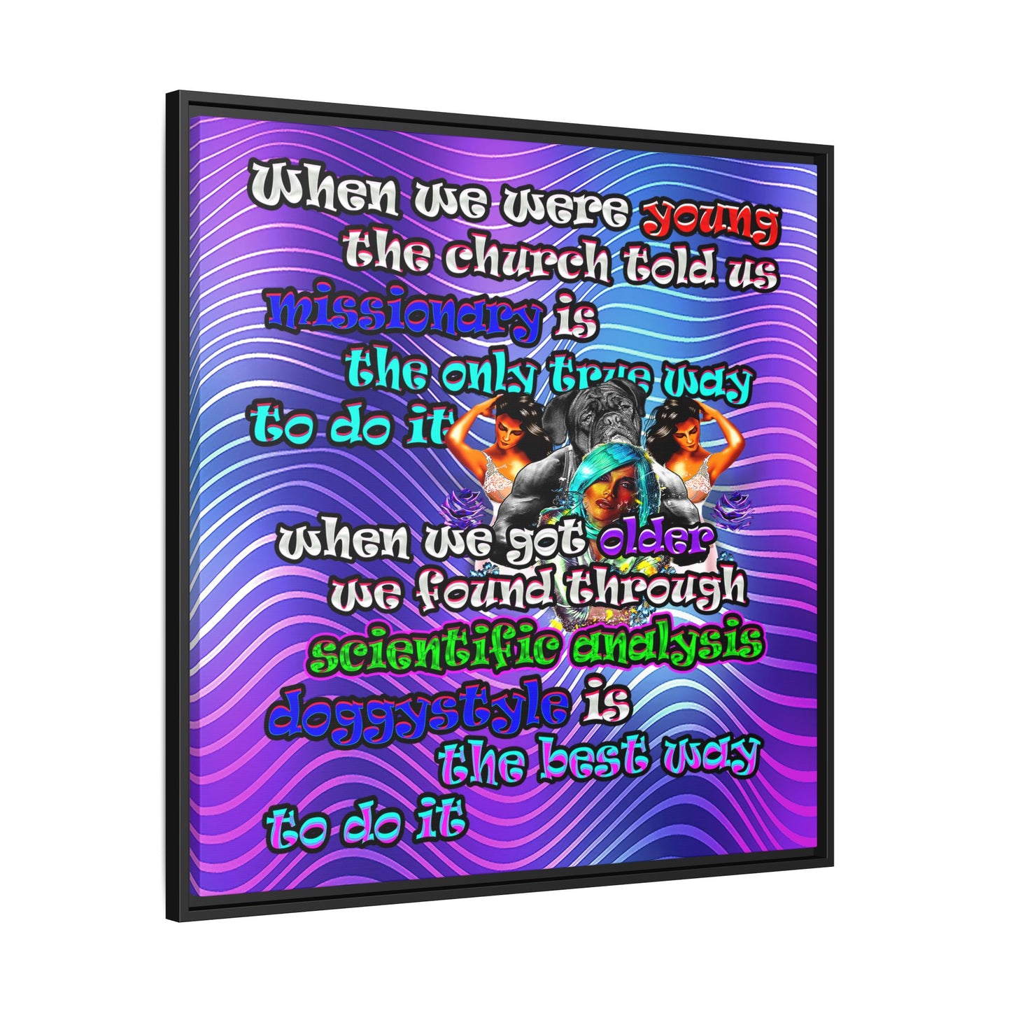 doggystyle - framed canvas art (purple wave)