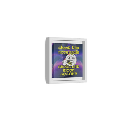 shoot the moon again - framed canvas art (grey-pink wave)