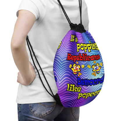 popping like popcorn - Drawstring Bag (purple wave)