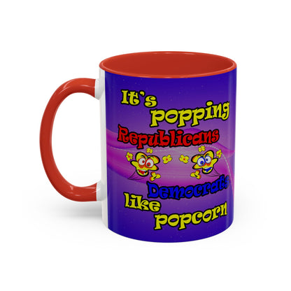 popping like popcorn - Accent Mug (purple-pink wave)