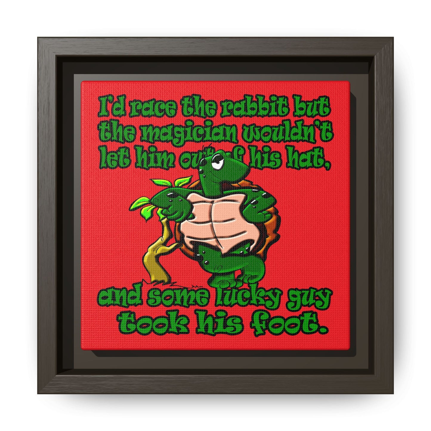 turtle race - framed canvas art (red)