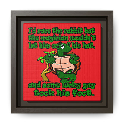 turtle race - framed canvas art (red)