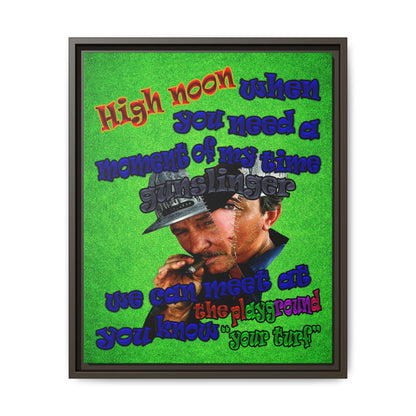 high noon - framed canvas art (green turf)