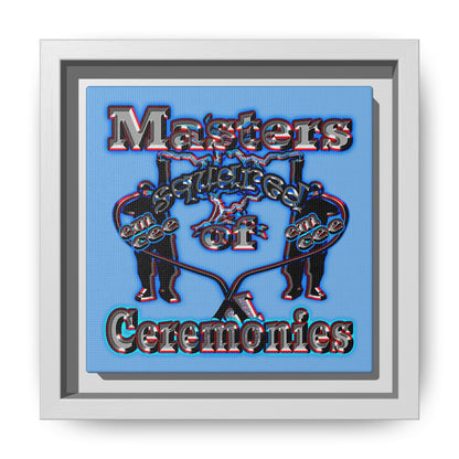 em cee squared - framed canvas art (light blue)