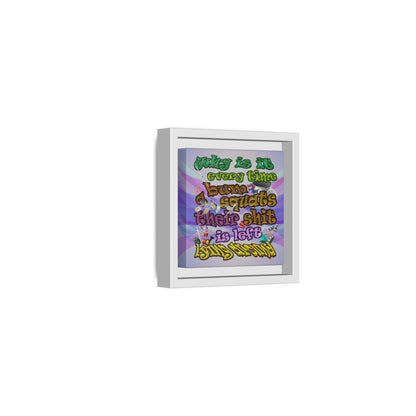 the bum's shit - framed canvas art (light blue-pink wave)