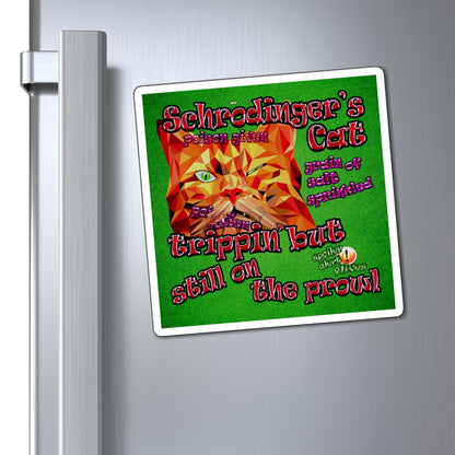 schrodinger's cat - Magnets - (green turf)