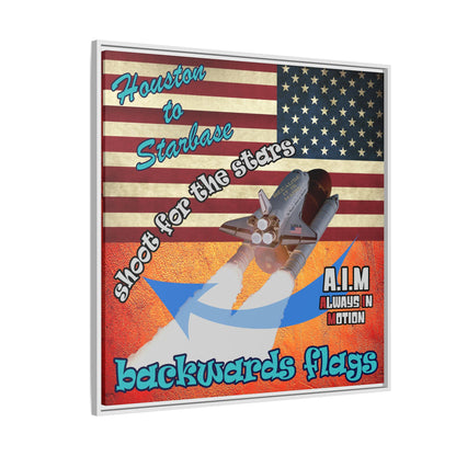 shoot for the stars - framed canvas art (burnt orange)