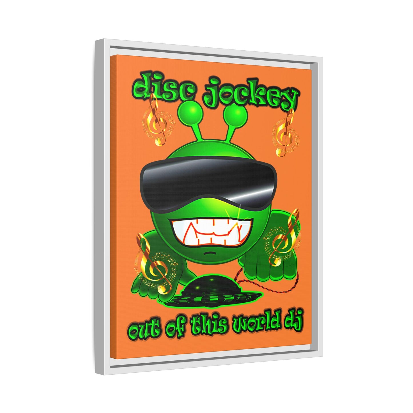 disc jockey - framed canvas art (crusta)