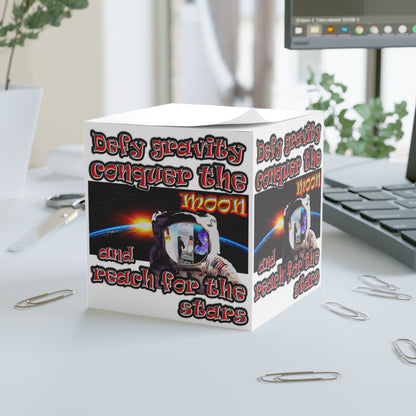 defy conquer reach - note cube (white)