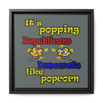popping like popcorn - framed canvas art (dark grey)