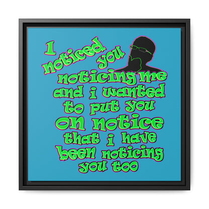 noticed you noticing - framed canvas art (turquoise)