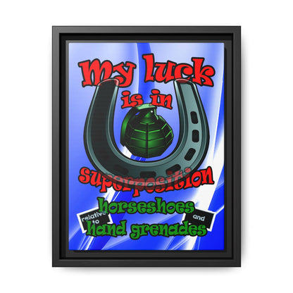 my luck - framed canvas art (blue-white wave)