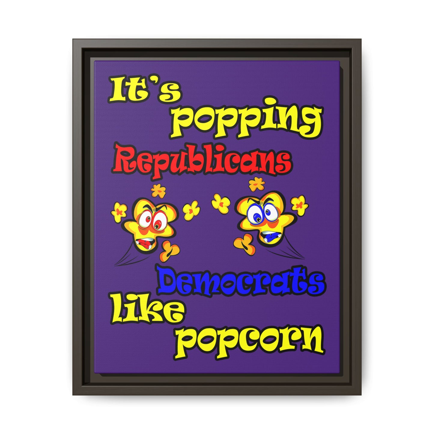 popping like popcorn - framed canvas art (purple)