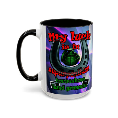 my luck - Accent Mug (grey-pink wave)