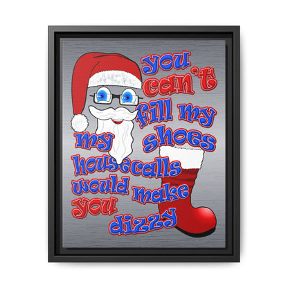 santa's shoes - framed canvas art (brushed nickel)