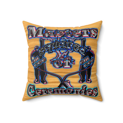 em cee squared - Spun Polyester Square Pillow - (butterscotch wood finish)