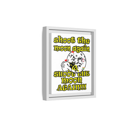 shoot the moon again - framed canvas art (white)