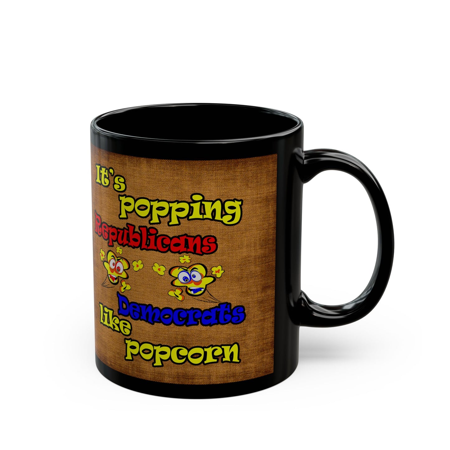 popping like popcorn - Black Mug (brown papyrus)