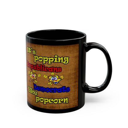 popping like popcorn - Black Mug (brown papyrus)
