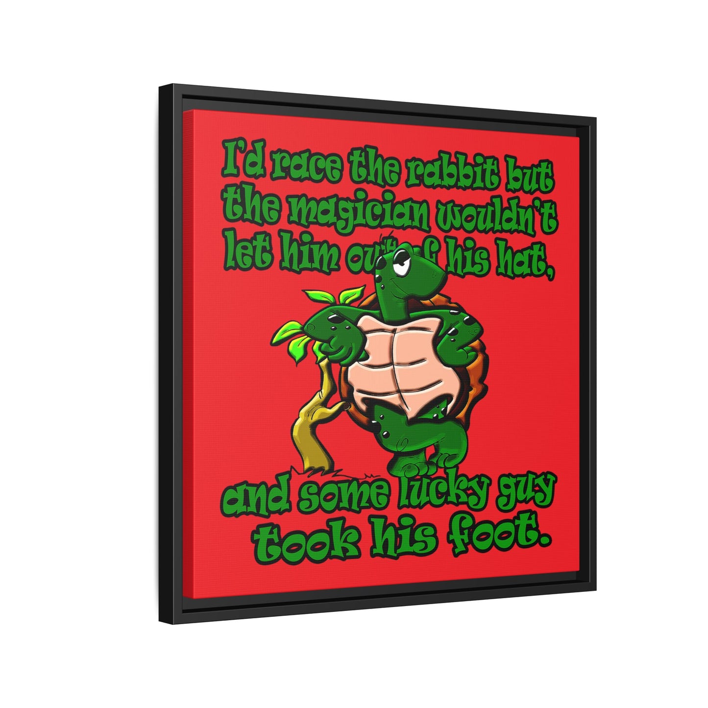 turtle race - framed canvas art (red)