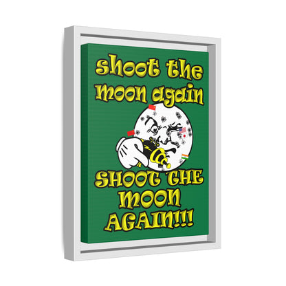 shoot the moon again - framed canvas art (dark green)