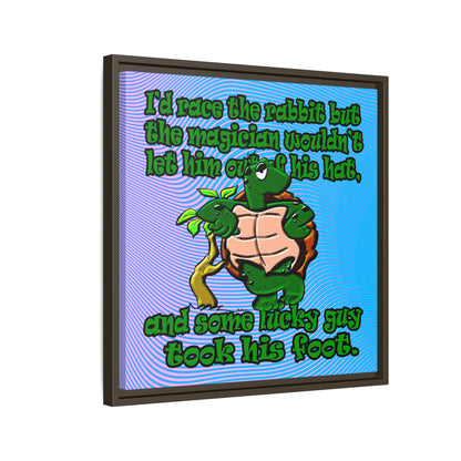 turtle race - framed canvas art (light blue-purple wave)