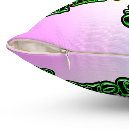 og - Spun Polyester Square Pillow - (light blue-pink wave)