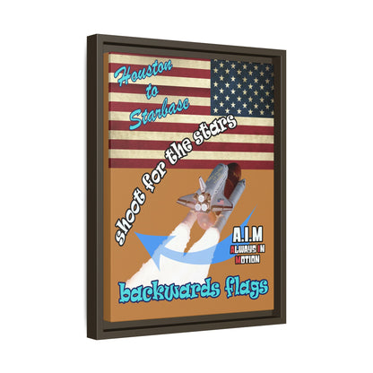 shoot for the stars - framed canvas art (light brown)